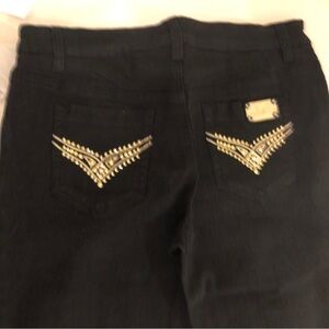 NWT Diane Gilman bling black Jeans